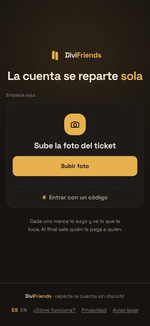 La web de DiviFriends vista en un móvil.